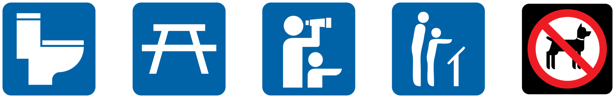 Toilette sèche, aire de piquenique, belvédère, panneaux d'interprétation. Chiens interdits.