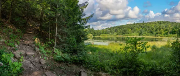 View of Black Lake from start of hiking trail.