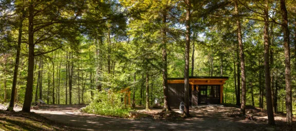 Outside of the mini-chalet