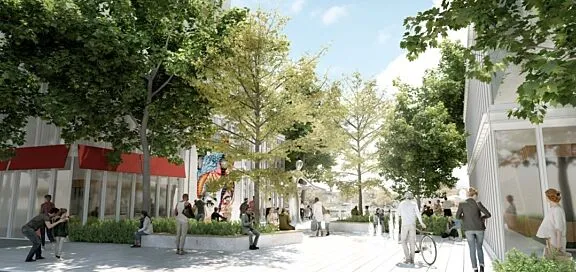 Rendu conceptuel du possible projet de réhabilitation des terrains du ruisseau de la Brasserie.