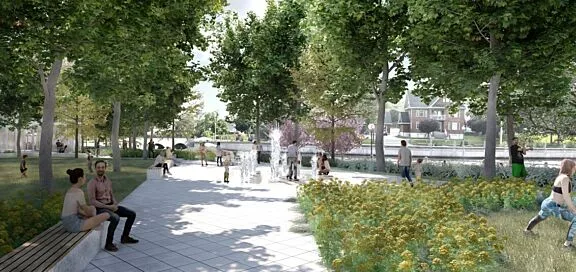 Rendu conceptuel du possible projet de réhabilitation des terrains du ruisseau de la Brasserie.