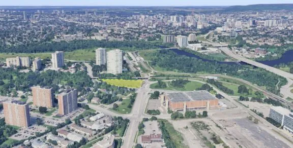Aerial view of 1460 Riverside Drive