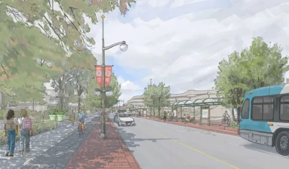 Concept sketch for Laurier Street in front of the Canadian Museum of History