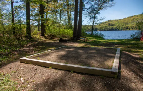 Tent site with tent pad