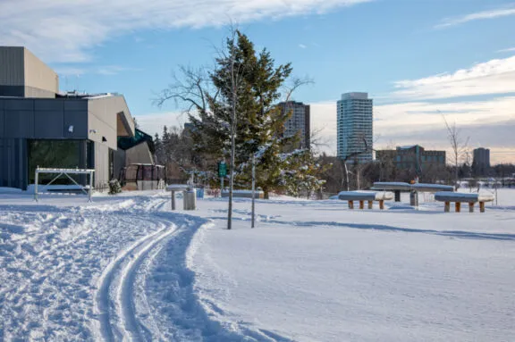 The Kìchì Sìbì Winter Trail at Westboro Beach.