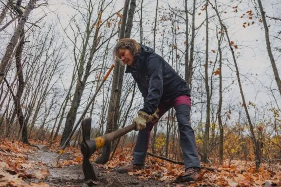 A volunteer at work in the Park
