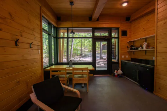 Inside of the mini-chalet