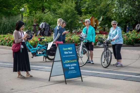 Crowd on their bicycles