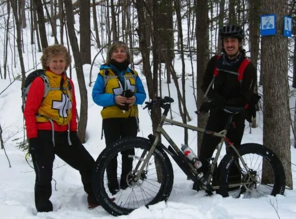 Fat bike patrol in winter