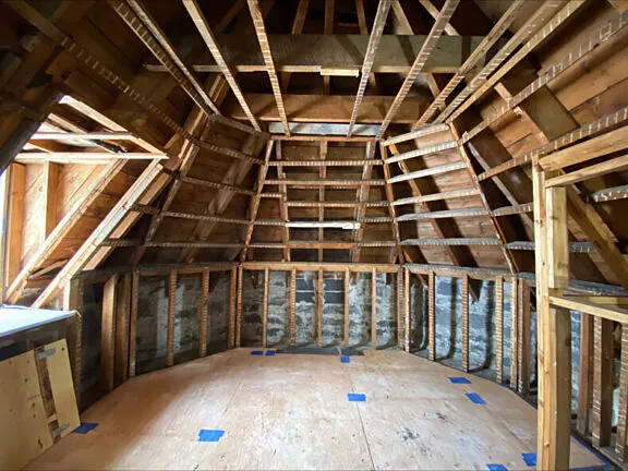 Inside 24 Sussex after abatement of designated substances and removal of obsolete mechanical, heating and electrical systems.