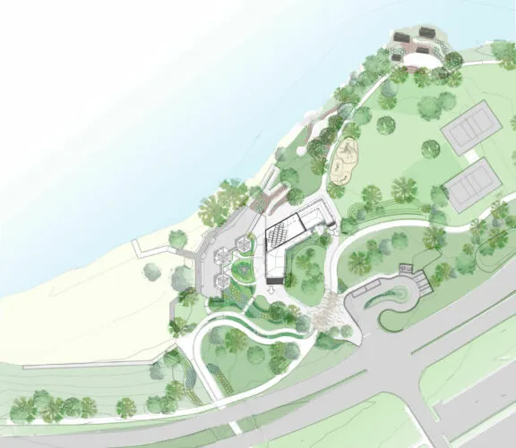 Dessin architectural du réaménagement de la plage Westboro