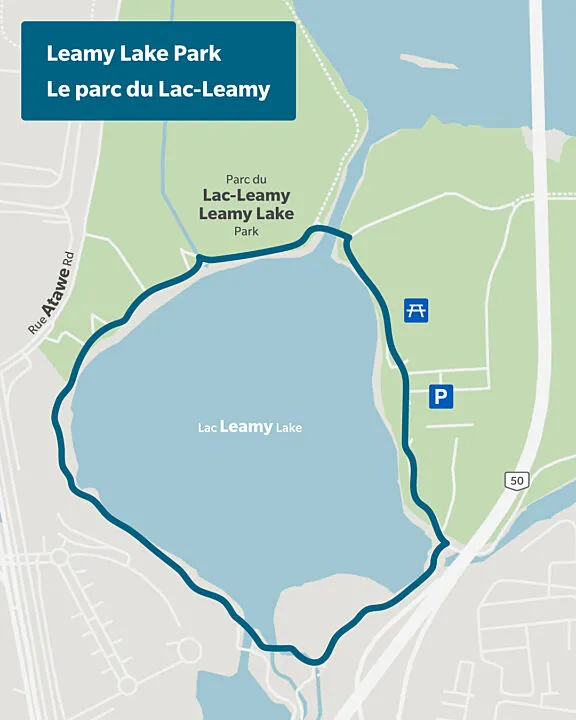 Loop around the lake.