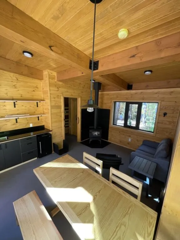 Inside of the mini-chalet