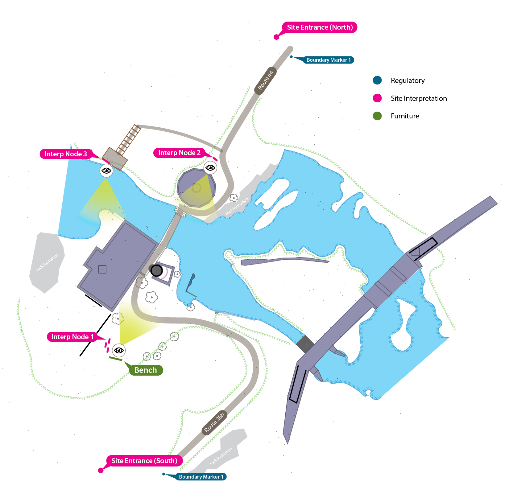 Site map of the rehabilitation project of the Carbide Willson Ruins