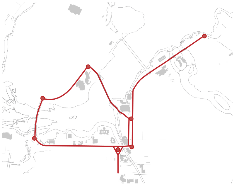 Carte du parcours du boulevard de la Confédération dans la région de la capitale nationale.