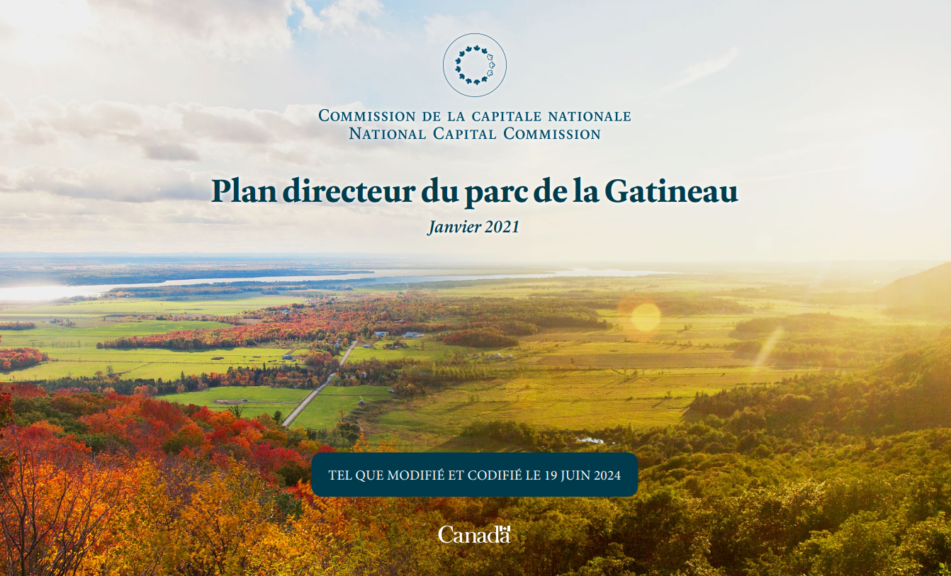 Page couverture du Plan directeur du parc de la Gatineau