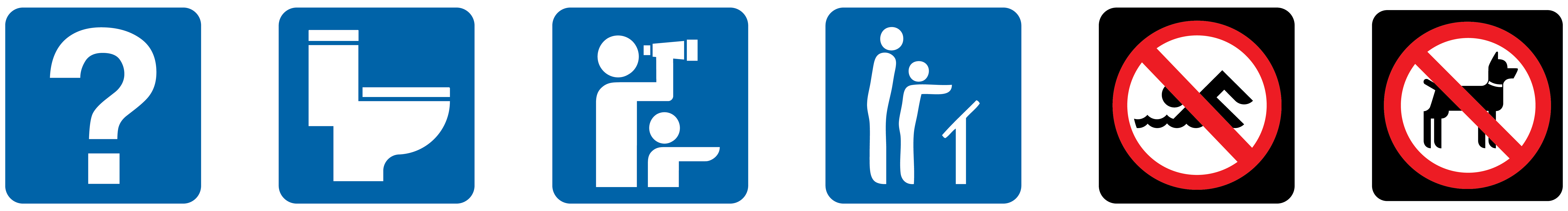 Information officers, outhouse, interpretation panels, lookout. No swimming and no dogs allowed.