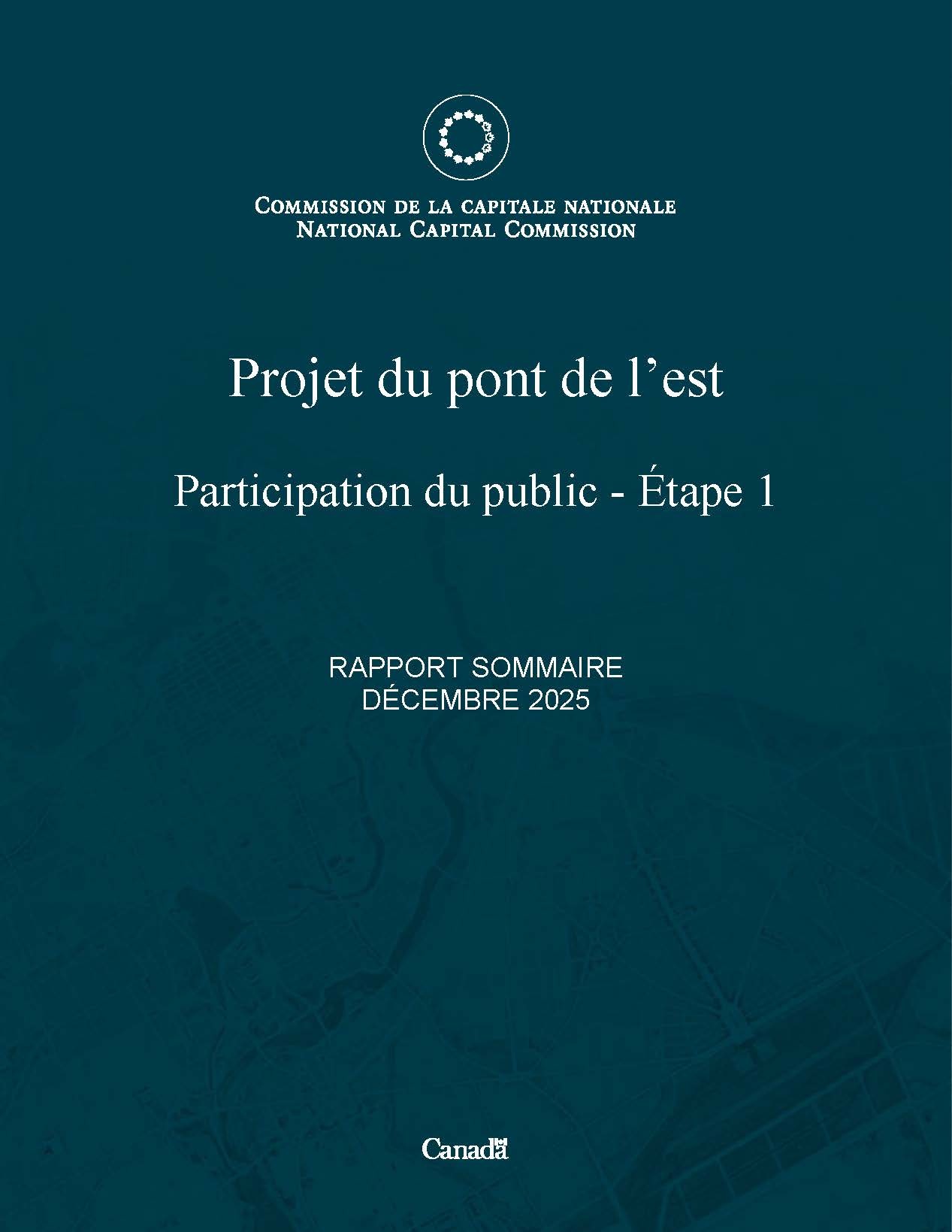 Page de couverture du rapport sommaire de participation du public