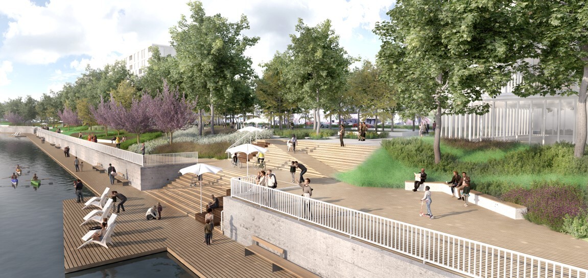 Rendu conceptuel du possible projet de réhabilitation des terrains du ruisseau de la Brasserie.